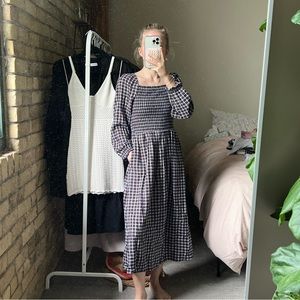 Checkered Long Sleeve Dress